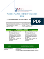 Teaching Practice Scheme of Work (2014-2015) : Previous Learning