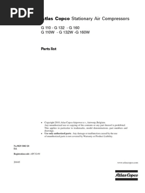 Atlas Copco: Stationary Air Compressors | PDF | Washer (Hardware) | Screw