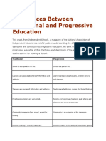 Differences Between Traditional and Progressive Education