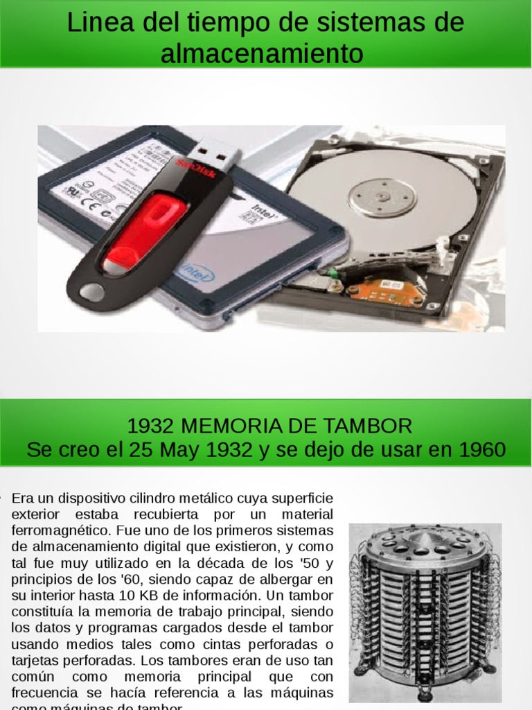 Linea Del Tiempo de Almacenamientos | PDF | Dispositivo de almacenamiento de datos | Memoria del ...
