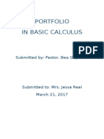 Portfolio in Basic Calculus: Submitted By: Pastor, Bea Guynn A