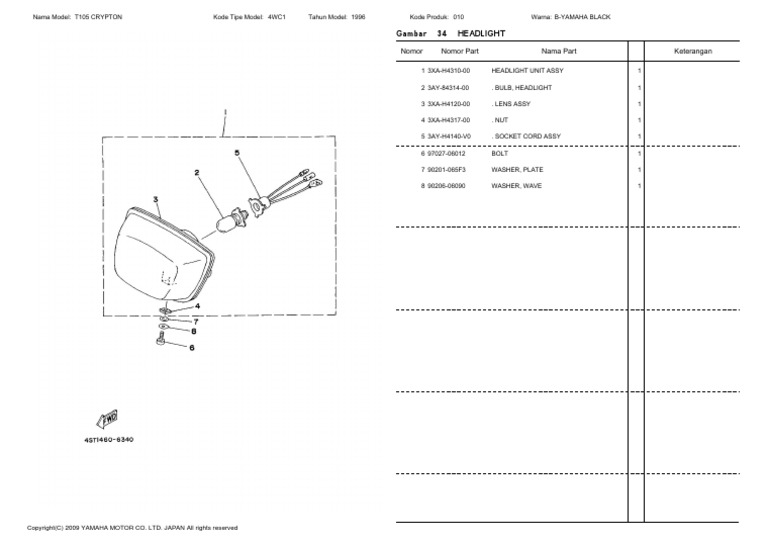 34 T105 Crypton Headlight PDF PDF