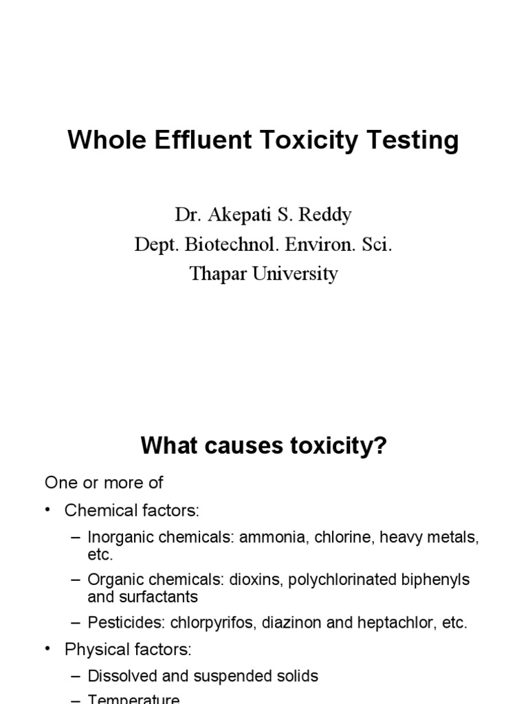 Whole Effluent Toxicity Testing Overview | PDF | Toxicity | Chemical ...