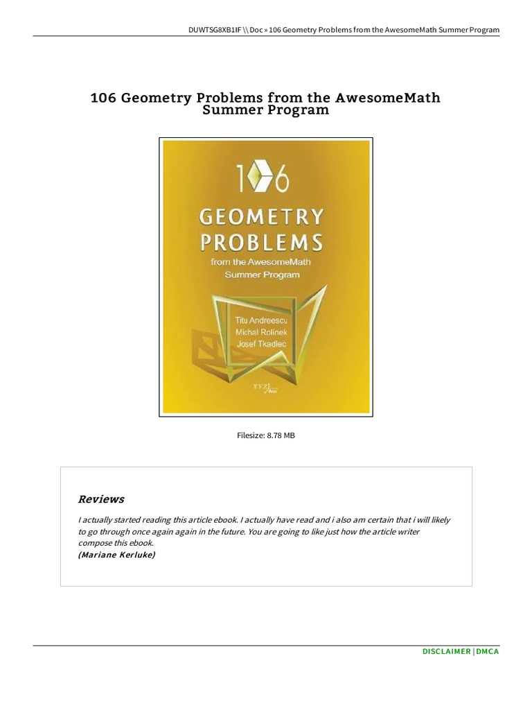 106 Geometry Problems From The Awesomemath Summe | PDF | Written ...