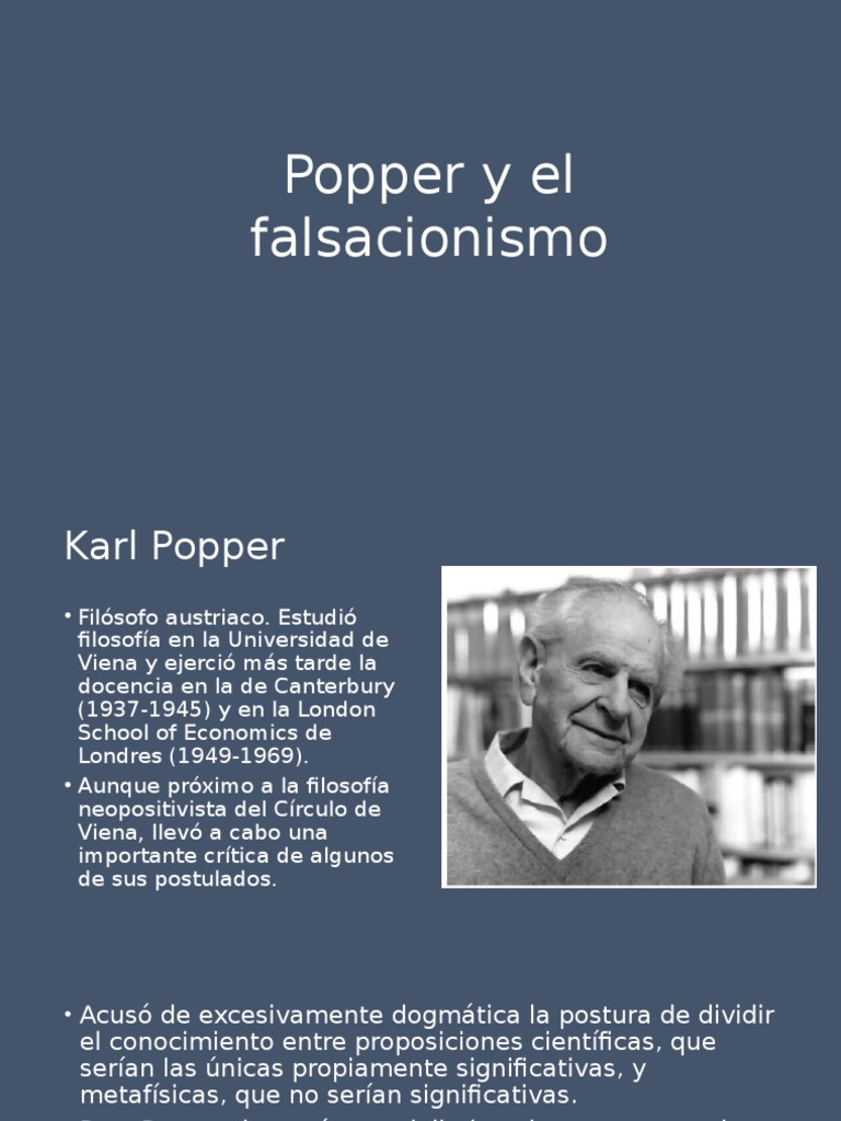Karl Popper y el falsacionismo Teoría Ciencia