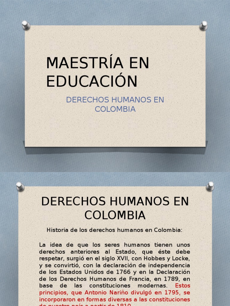 Historia de los Derechos Humanos en Colombia | PDF | Libertad | Esclavitud