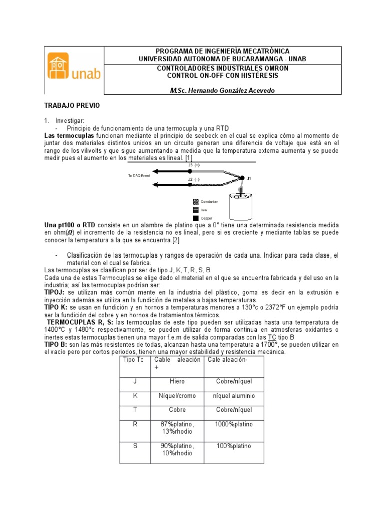 Controladores OMROM On Off Histeresis | PDF | Par termoeléctrico | Cobre