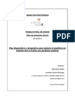 Plan Diagnóstico y Terapéutico Para Mejorar El Equilibrio en Infantes de 4 a 6 Años Con Parálisis Cerebral