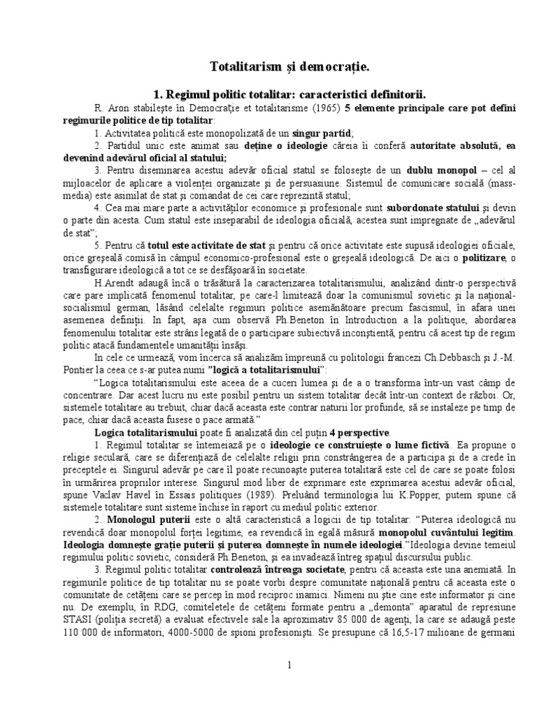 Totalitarism Și Democrație | PDF