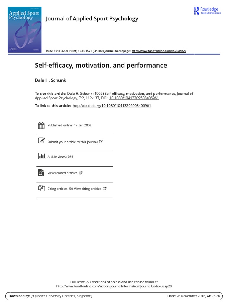 Schunk 1995 | PDF | Self Efficacy | Goal