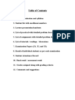 Course Work Book - Table of Contents