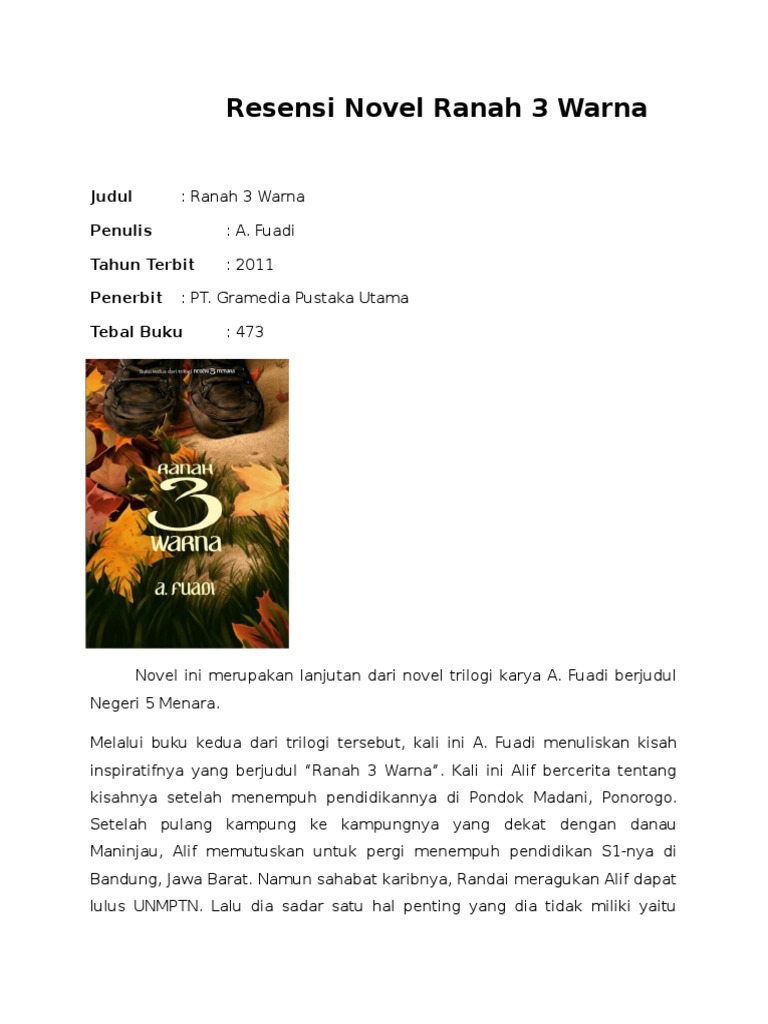 48487581 Resensi Novel Ranah 3 Warna Docx