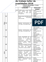 Plan de Trabajo Taller de Manualidades 2017