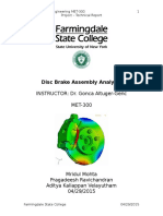 Disc Brake Assembly Analysis: INSTRUCTOR: Dr. Gonca Altuger-Genc MET-300