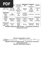 Cycle Menu CVTA Canteen