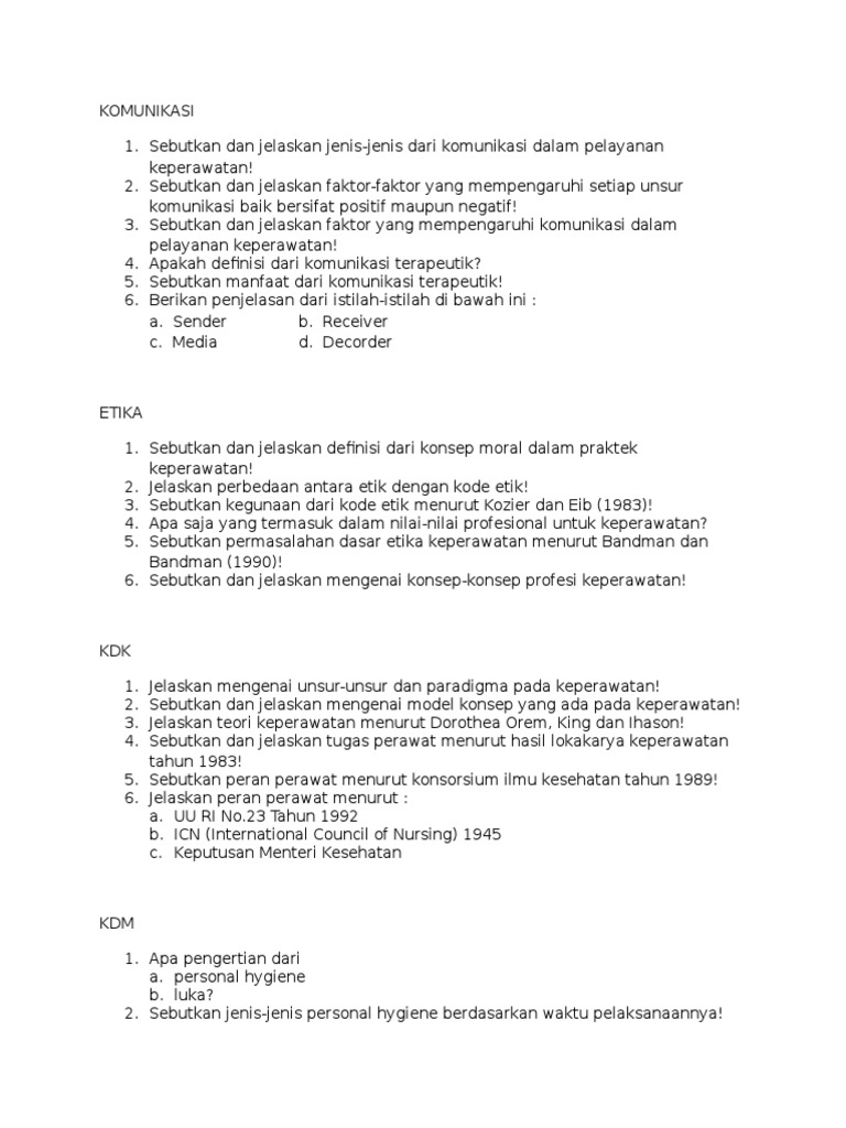 Soal Soal Ujian Smk Kesehatan Essai