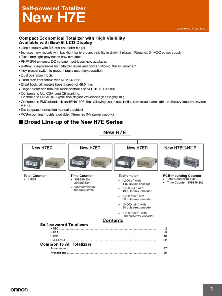 Broad Line-Up of The New H7E Series | PDF | Relay | Bipolar Junction ...