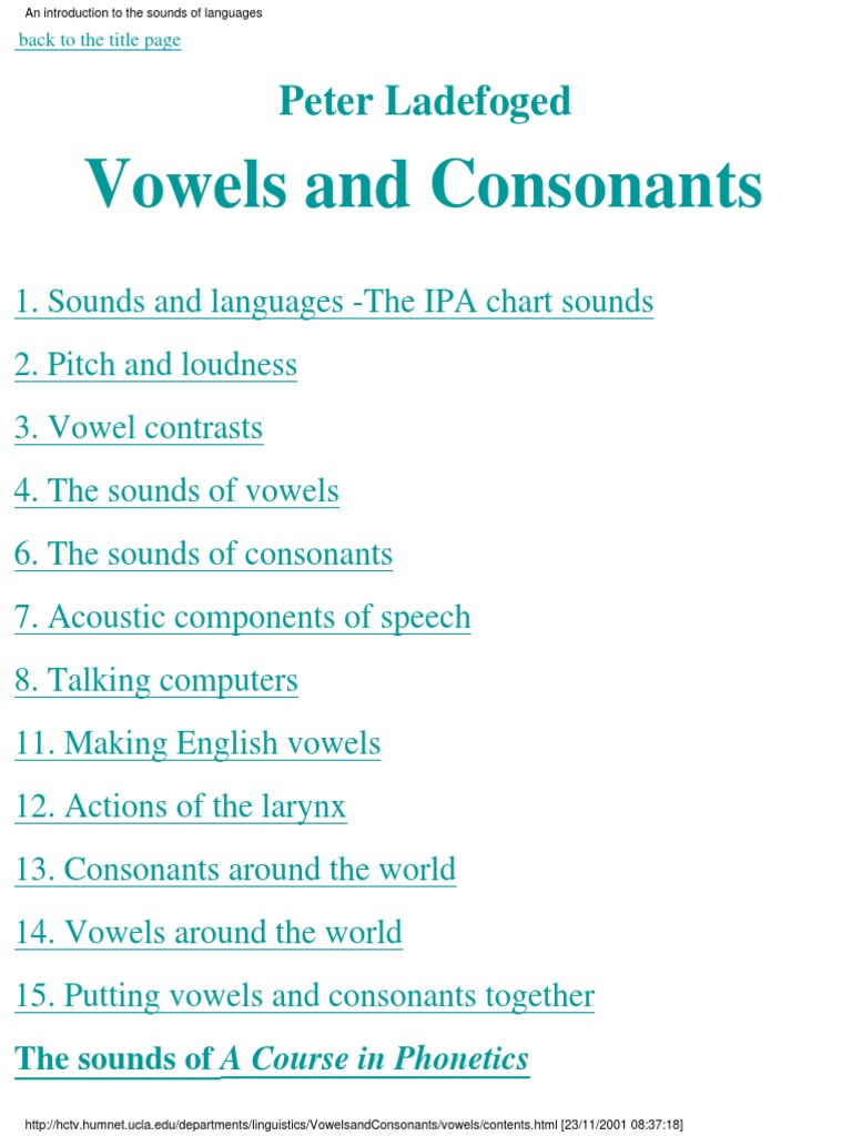 Vowels and Consonants | Vowel | Consonant