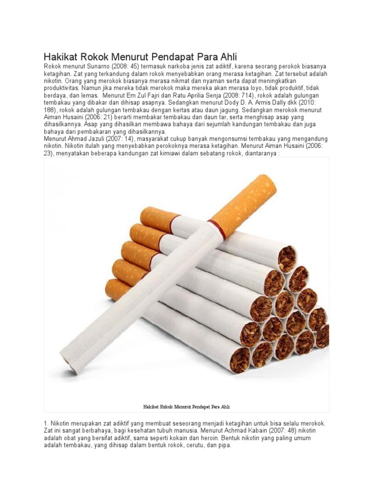 Hakikat Rokok Menurut Pendapat Para Ahli Pdf