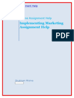 Implementing Marketing Assignment Help