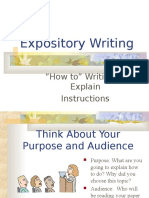 Expository Writing: "How To" Writing To Explain Instructions