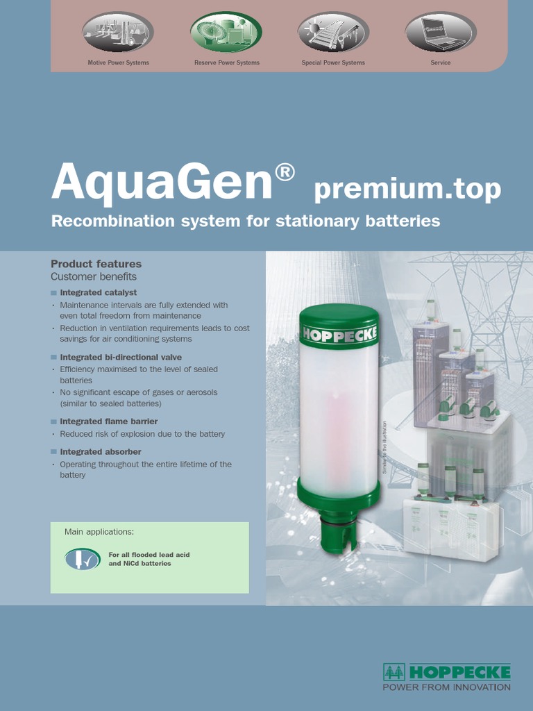 Hoppecke Recombination Plugs en | PDF | Battery (Electricity) | Hydrogen