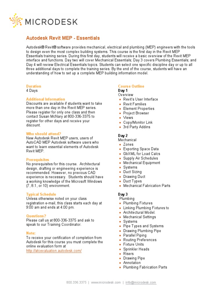 MDSK Atc Revit MEP Essentials | PDF | Autodesk Revit | Autodesk