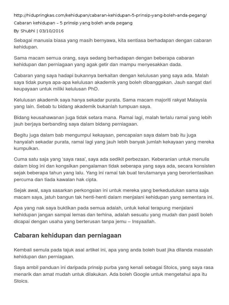 Cabaran Hidup Pdf