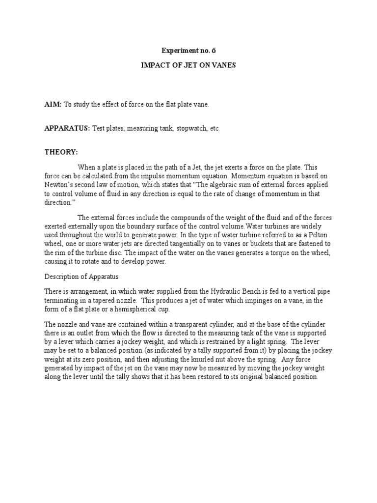 Impact of Jet Vanes PDF Gas Technologies Force