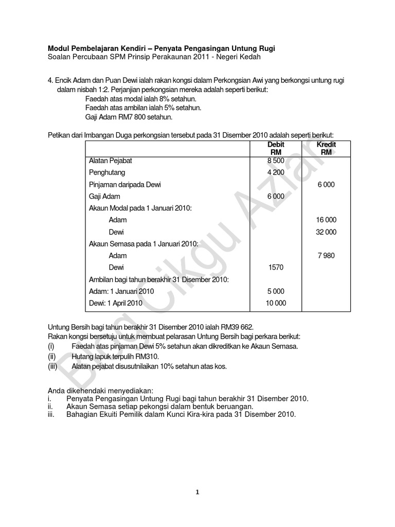 Penyata Pengasingan Utg Rugi Pdf
