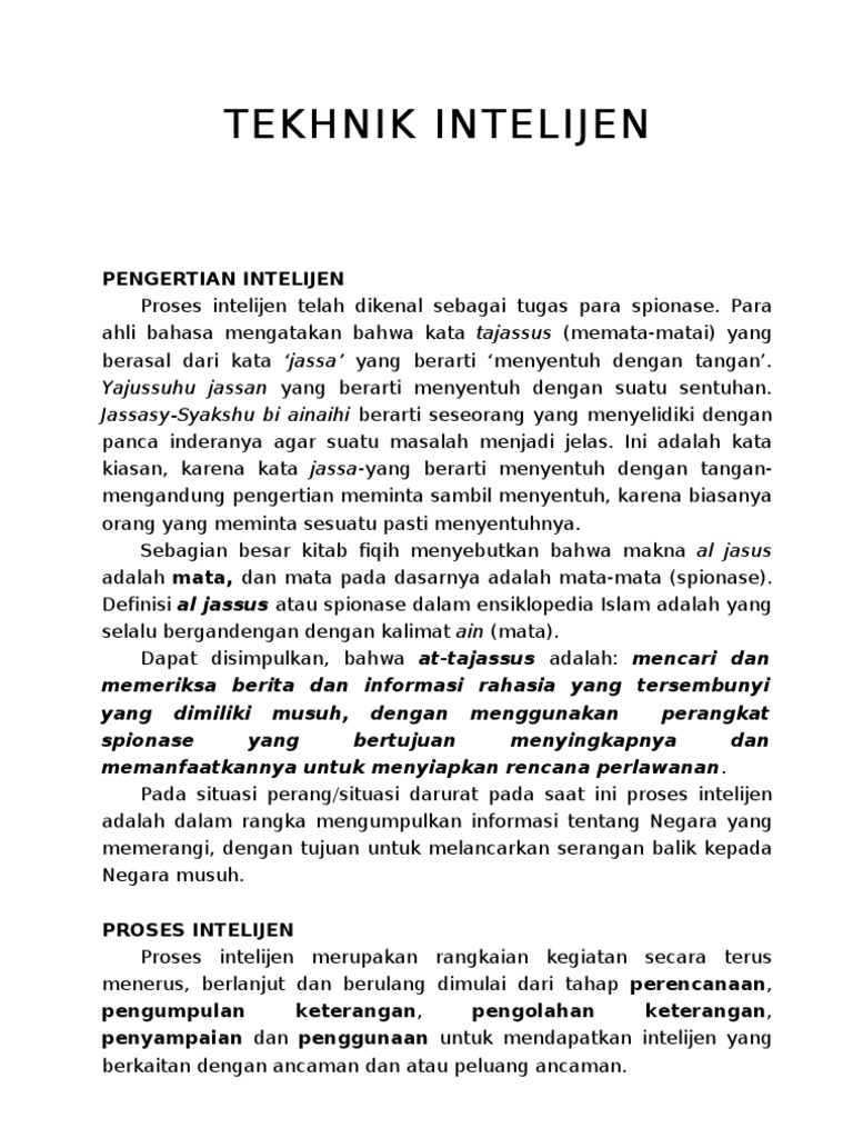 Contoh Laporan Khusus Intelijen Nusagates