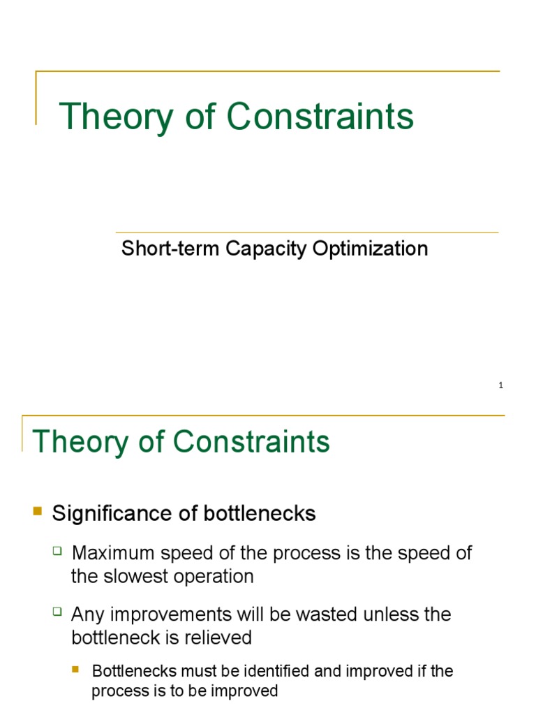 Optimize Capacity with Theory of Constraints | PDF
