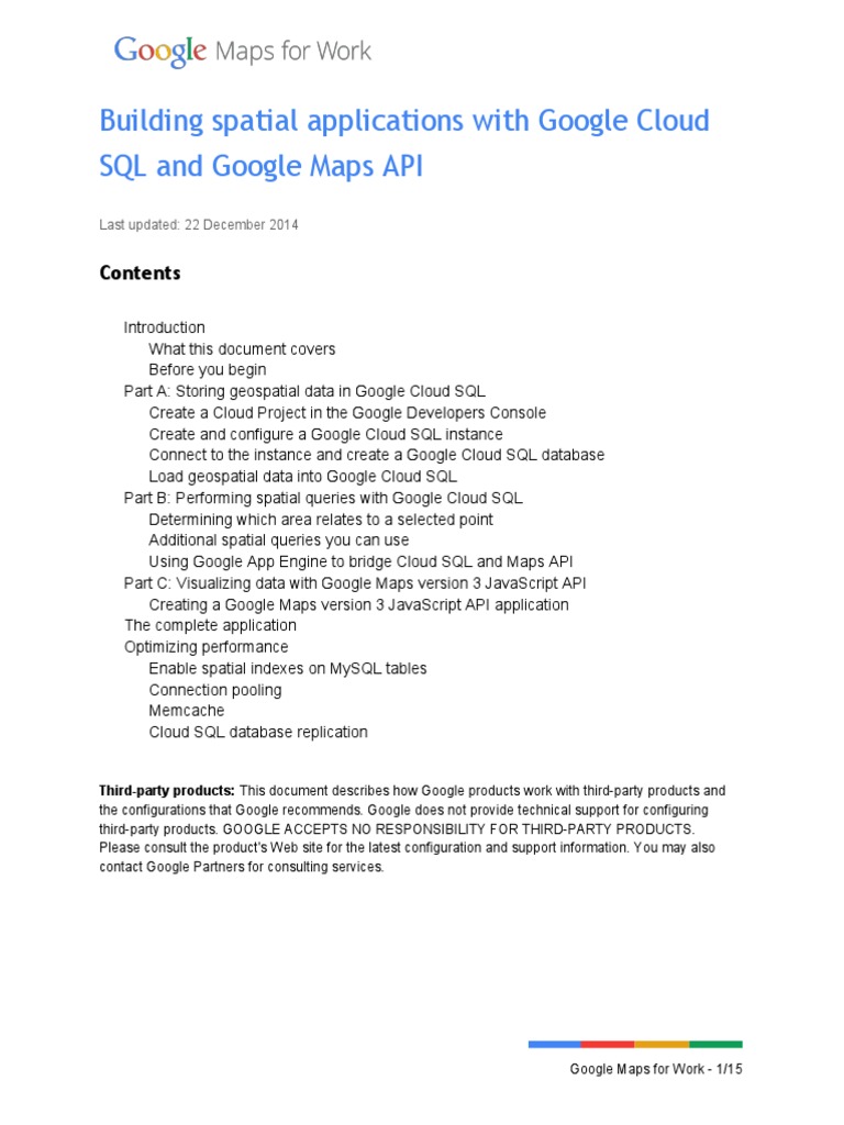 Add GeoJSON to Google Maps API | PDF | Sql | Database Index