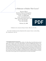 Are Investors R Eluctant To R Ealize Their Losses?