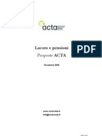 Lavoro e Pensioni - La proposta ACTA di Riforma