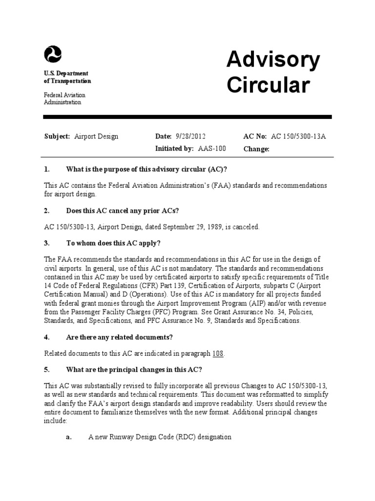 FAA Advisory Circular AC 150 530013A.pdf Airport Federal Aviation