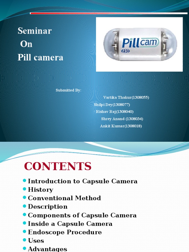 Pill Camera PPT 1 PDF Battery (Electricity) Camera