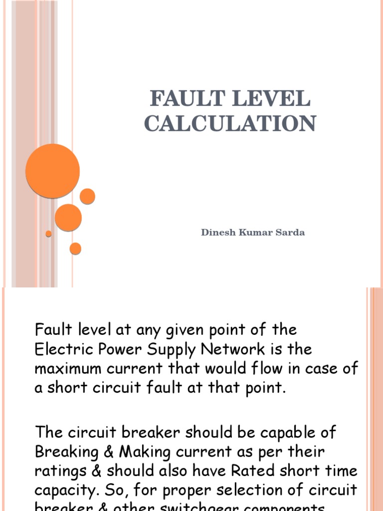 Fault Level Calculation PDF Electrical Impedance Capacitor