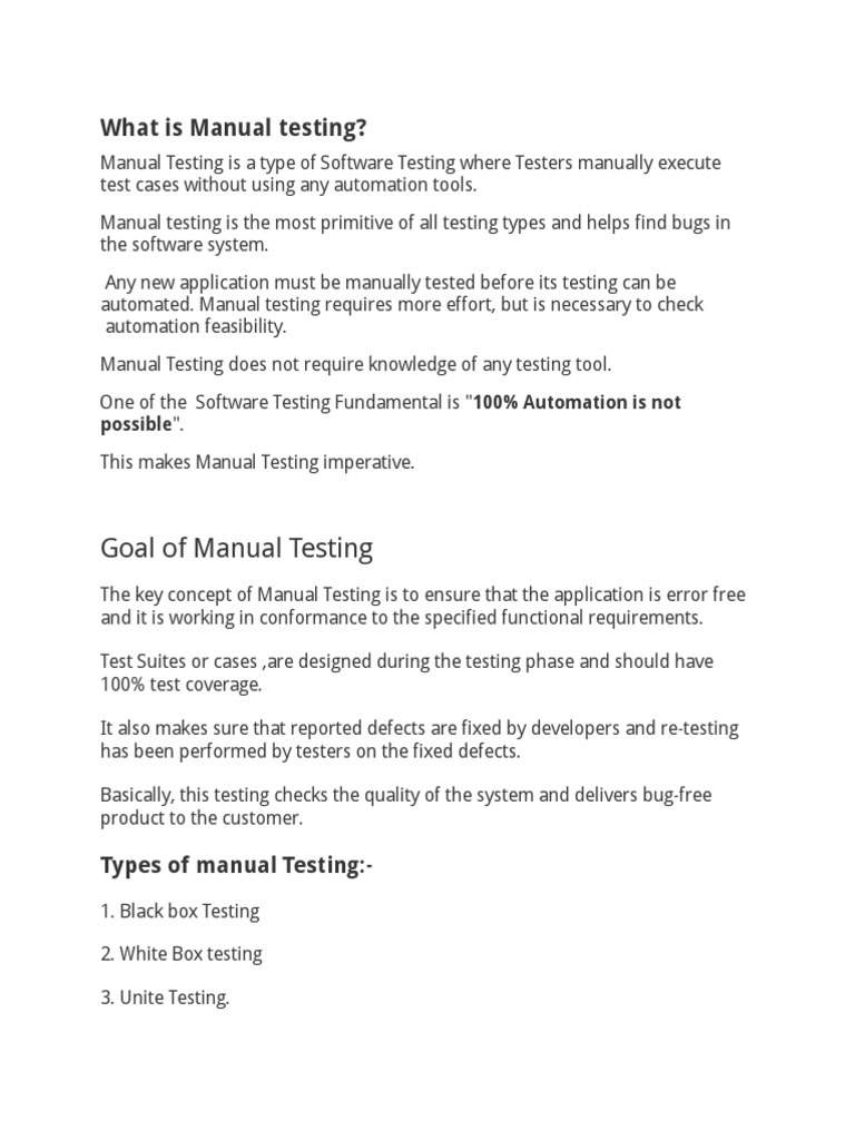 What Is Manual Testing | PDF | Software Testing | Selenium (Software) image.