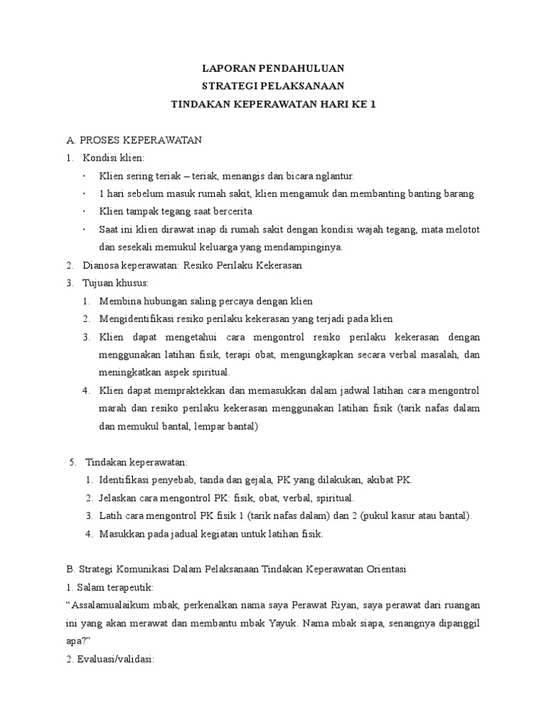 Sp 1 Resiko Perilaku Kekerasan Jiwa Pdf