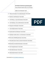 Present Perfect Continuous Guessing Game