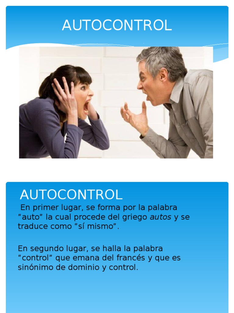Definición y Beneficios del Autocontrol | PDF | Autoestima | Las emociones