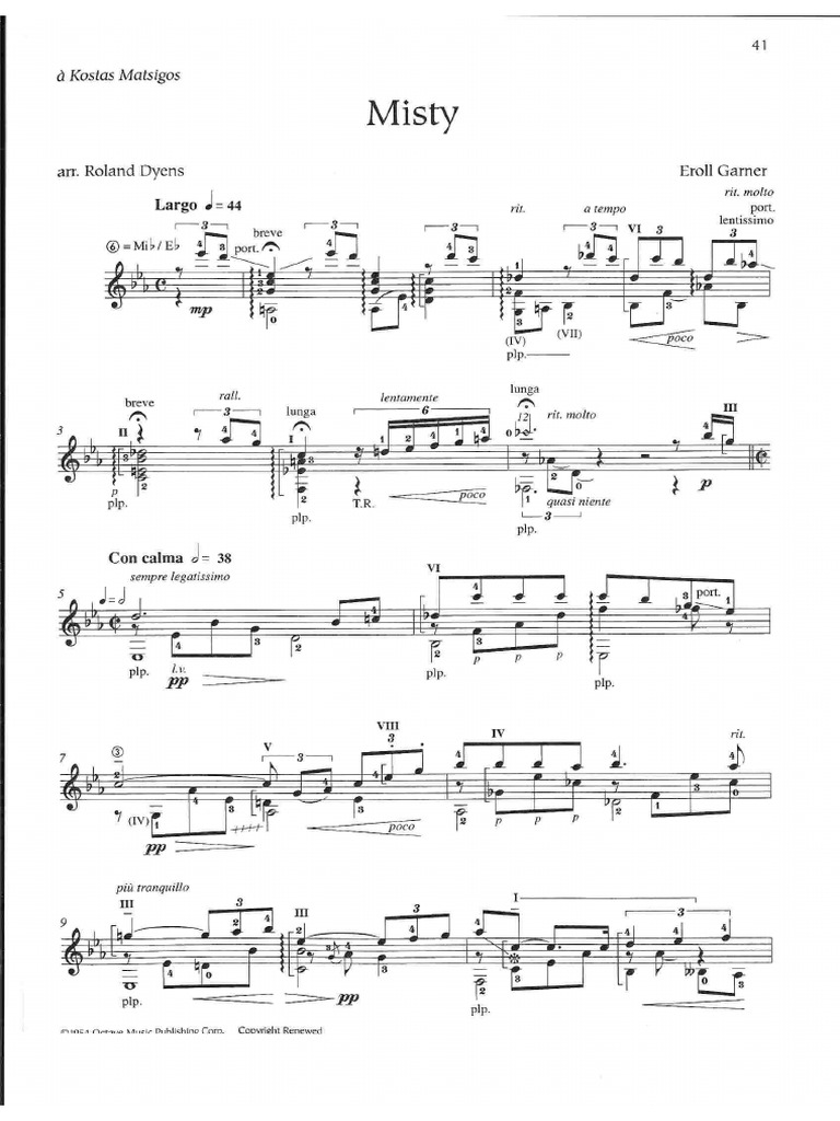 Roland Dyens 楽譜 Roland Dyens Misty PDF | PDF