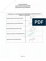 Lista de Asistencia Comisión de Transparencia - 20 Enero 2017