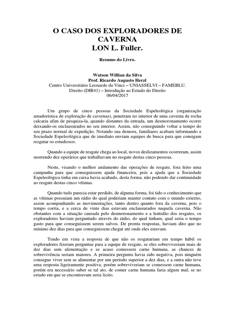 O Caso Dos Exploradores de Caverna