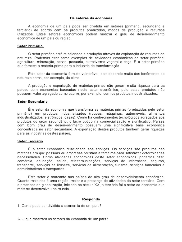 Esse Texto Aborda Características Da Organização De Qual Setor Econômico