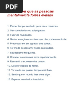 13 Atitudes Que as Pessoas Mentalmente Fortes