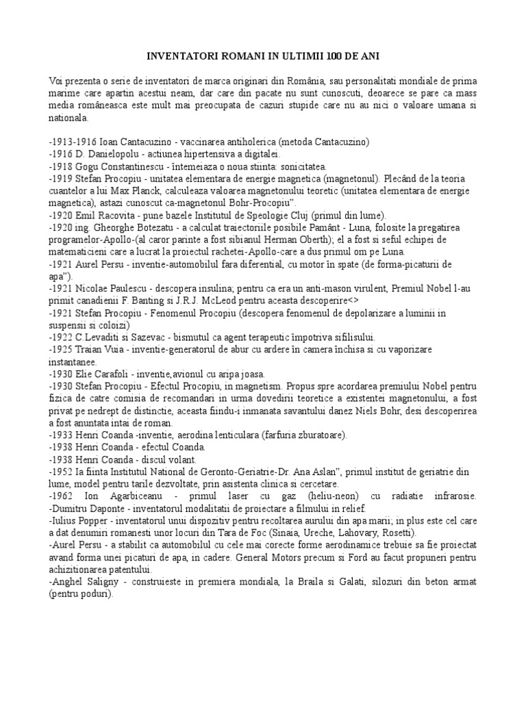 Inventatori Romani Contemporani