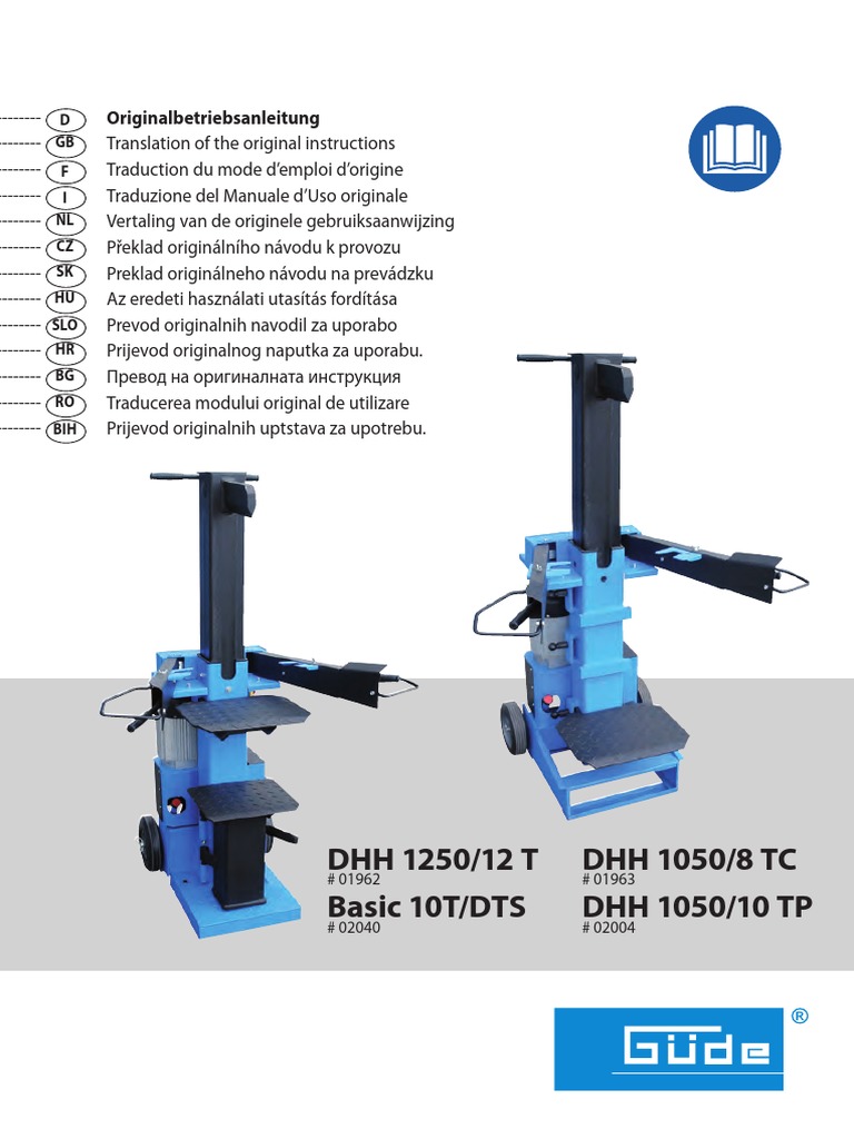 Image of Güde Basic 10T/DTS hydraulic log splitter on Güde website