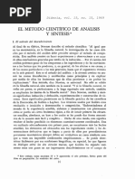 El Metodo Demostrativo de Analisis y Sintesis